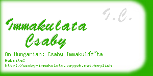 immakulata csaby business card